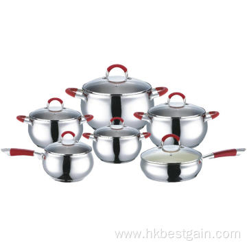 Cookware Set with Silicone Heat Resistant Handles